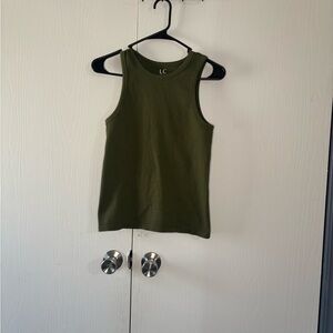 Olive Green and black Tank Top